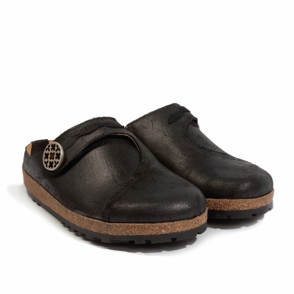 Haflinger Adventure in Black, Sz 41 (US 10) Leather Ukraine Made Lagenlook Artsy
